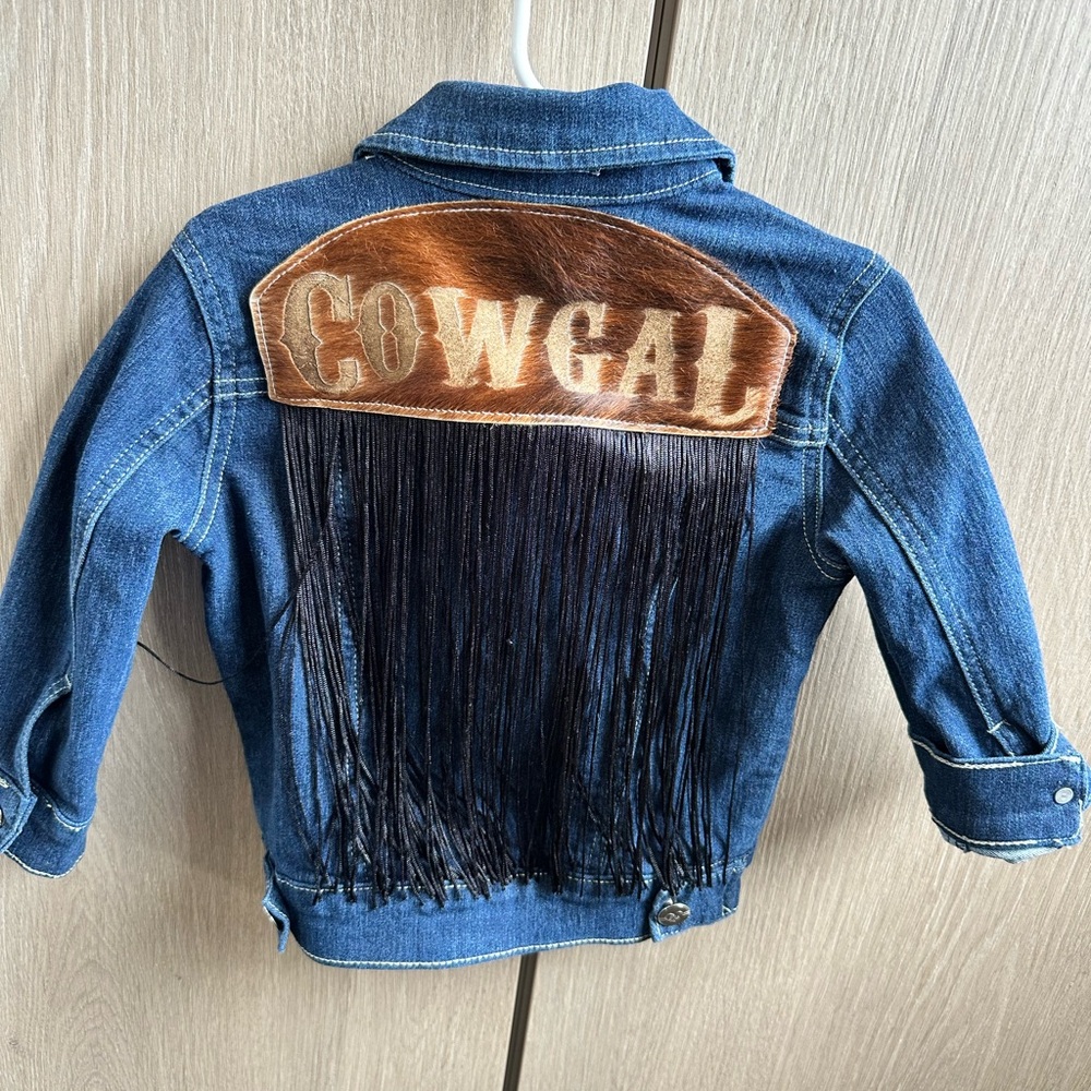 Cowgal Kids Denim Jacket with Fringe 3T | NWOT
